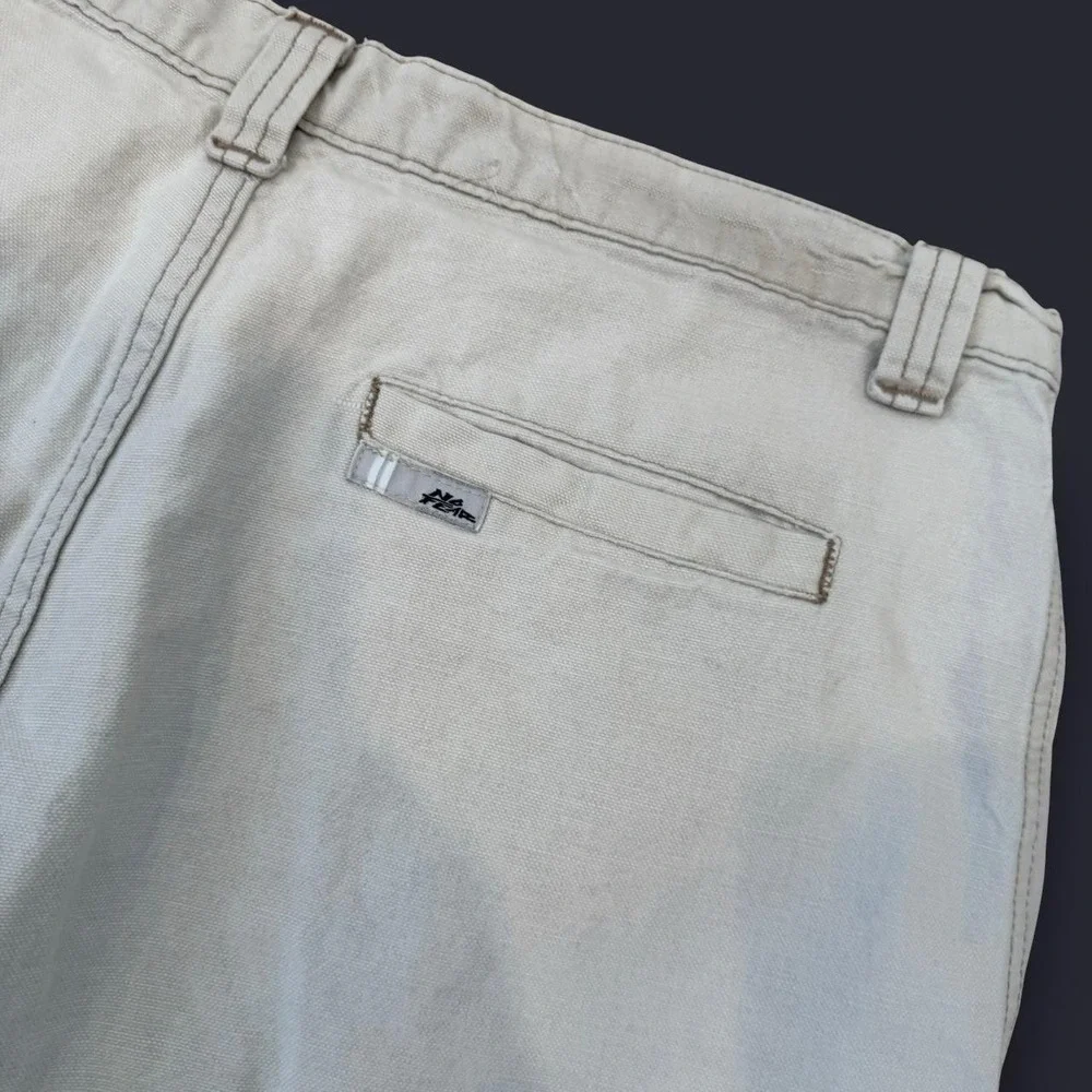Vintage No Fear Khaki Cargo Shorts Men's 36x9 Skater Surfer Grunge 90s Y2K VTG